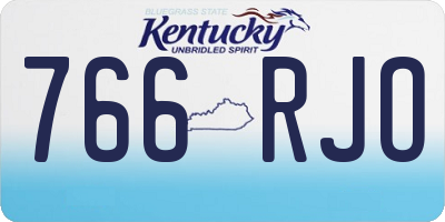 KY license plate 766RJO
