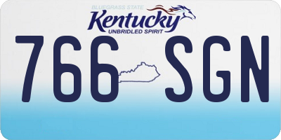 KY license plate 766SGN