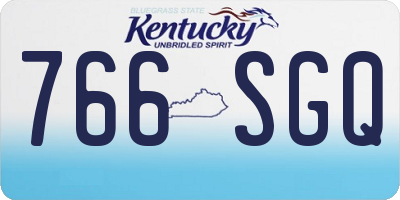 KY license plate 766SGQ