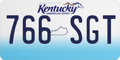 KY license plate 766SGT