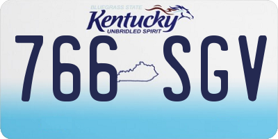 KY license plate 766SGV