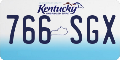 KY license plate 766SGX