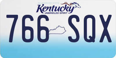 KY license plate 766SQX