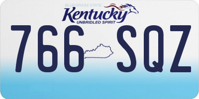 KY license plate 766SQZ