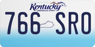KY license plate 766SRO