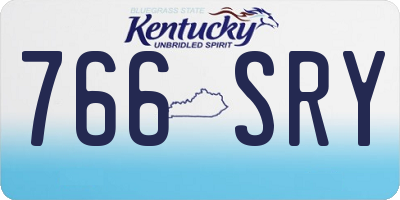 KY license plate 766SRY