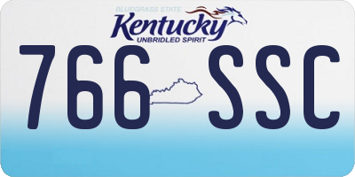 KY license plate 766SSC