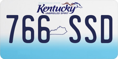 KY license plate 766SSD