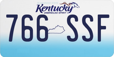 KY license plate 766SSF