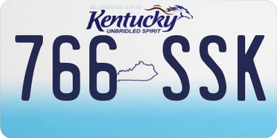 KY license plate 766SSK