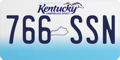 KY license plate 766SSN
