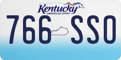 KY license plate 766SSO