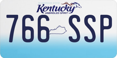 KY license plate 766SSP