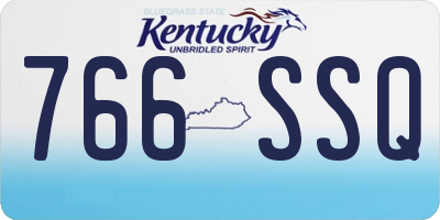 KY license plate 766SSQ