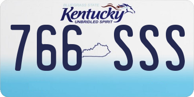 KY license plate 766SSS