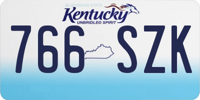 KY license plate 766SZK