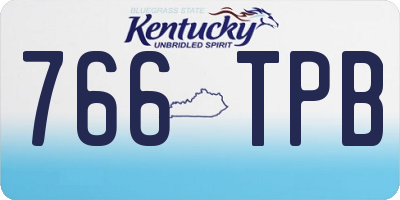 KY license plate 766TPB