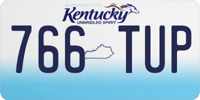 KY license plate 766TUP