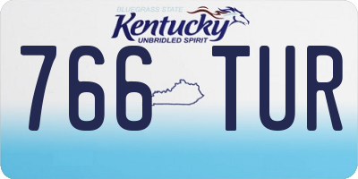 KY license plate 766TUR
