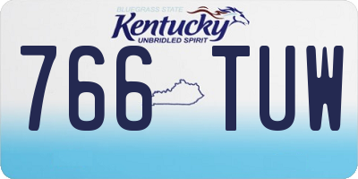 KY license plate 766TUW