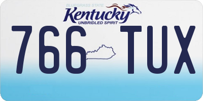 KY license plate 766TUX