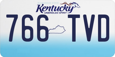 KY license plate 766TVD