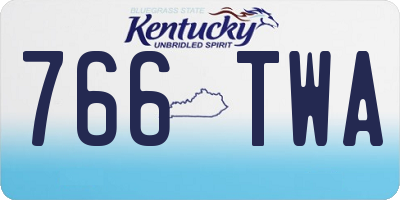 KY license plate 766TWA