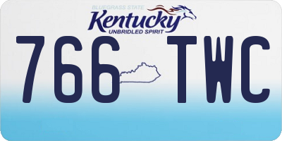 KY license plate 766TWC