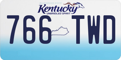 KY license plate 766TWD