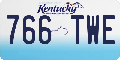 KY license plate 766TWE