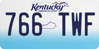 KY license plate 766TWF