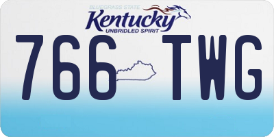 KY license plate 766TWG