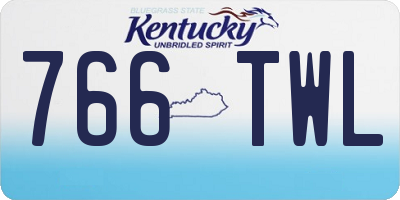 KY license plate 766TWL