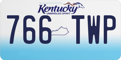 KY license plate 766TWP