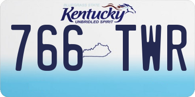 KY license plate 766TWR