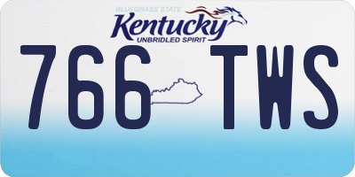 KY license plate 766TWS