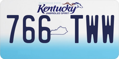KY license plate 766TWW