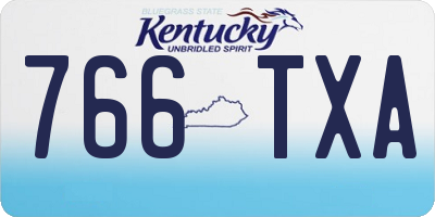 KY license plate 766TXA