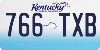 KY license plate 766TXB