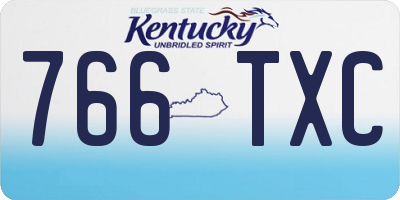 KY license plate 766TXC