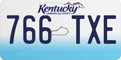 KY license plate 766TXE