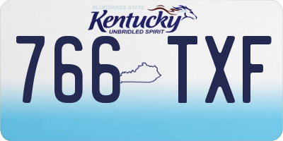 KY license plate 766TXF