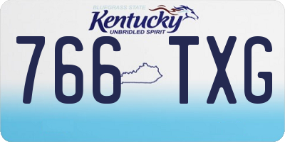 KY license plate 766TXG