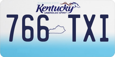 KY license plate 766TXI