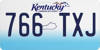 KY license plate 766TXJ