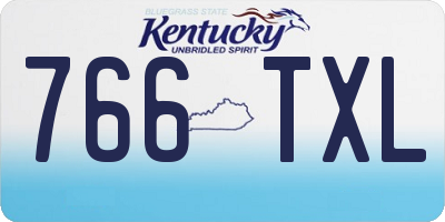 KY license plate 766TXL