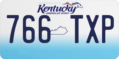 KY license plate 766TXP