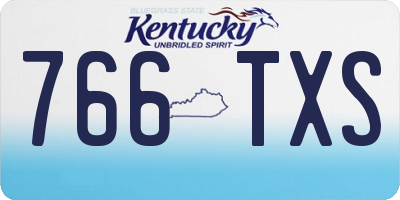 KY license plate 766TXS