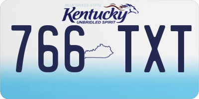 KY license plate 766TXT