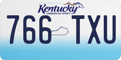 KY license plate 766TXU